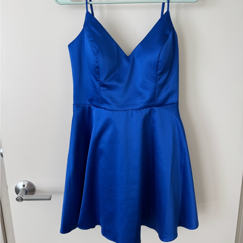 Windsor Blue A-Line Spaghetti Strap Dress